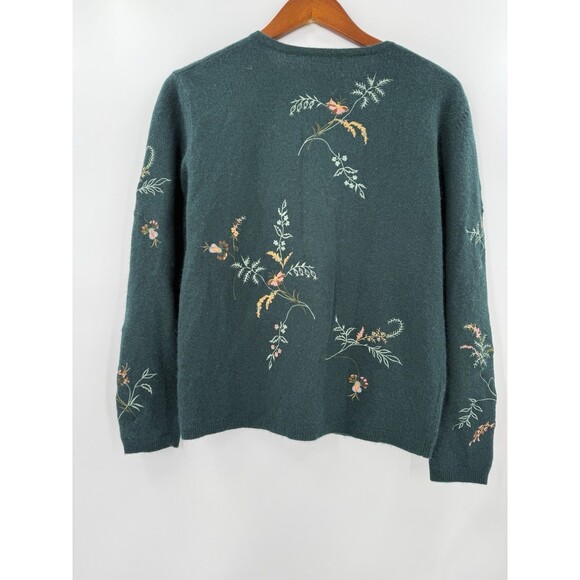 Susan Bristol Cardigan Lambswool/Angora Rabbit Sweater Embroidered PETITE SMALL - Picture 4 of 13